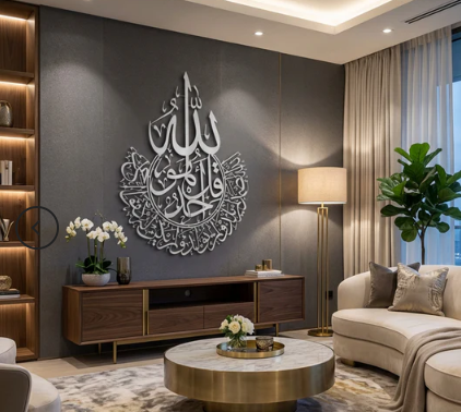 Allah Calligraphy Metal Wall Art