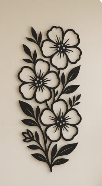 Modern 3D Metal Floral Wall Art
