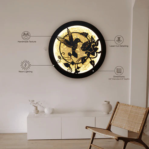Backlit Floral Metal Decor