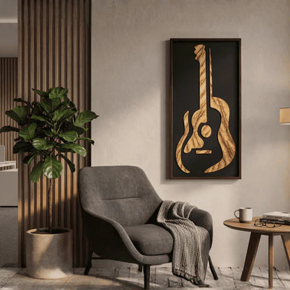 Abstract Guitar Wood Wall Art